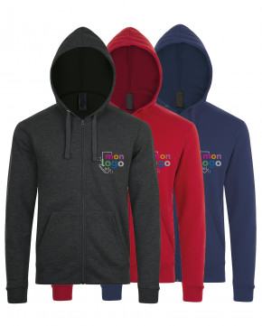 Veste zippée à capuche broderie 4