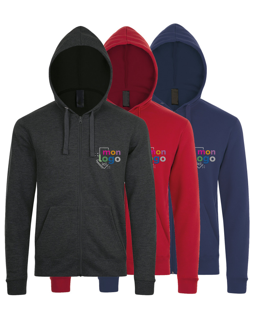 Veste zippée à capuche broderie 4