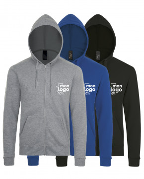 Veste zippée à capuche imp 1 coul 4