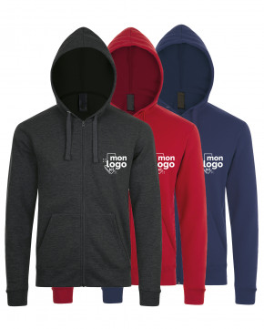 Veste zippée à capuche imp 1 coul 3