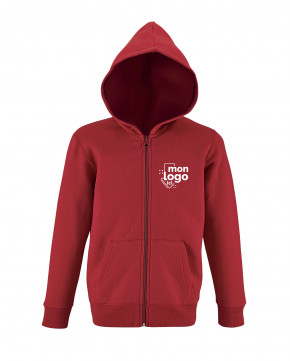 Veste zippée à capuche imp 1 coul 2