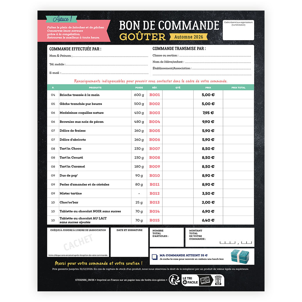 Bon de commande individuel