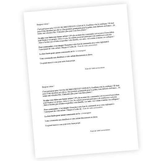 Lettre d'information pour les familles