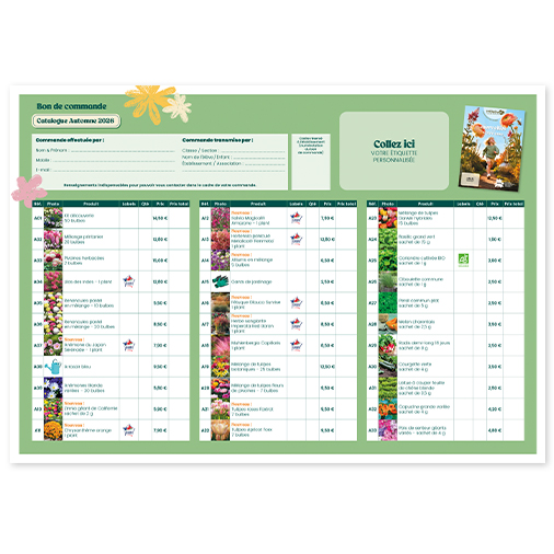 Bon de commande catalogue